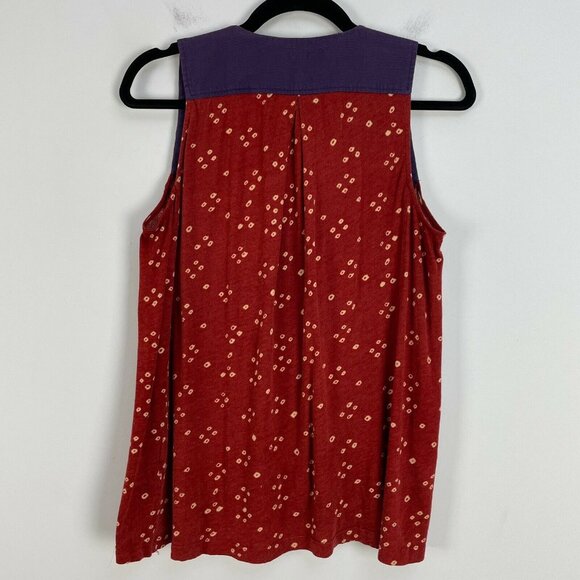 Tiny Women's Size Small Embroidered Split V Neck Sleeveless Top Boho Shirt - Picture 9 of 12